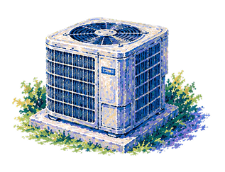 Illustration of an outdoor HVAC unit